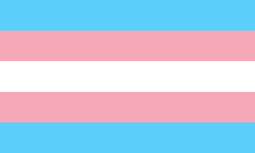 The Transgender Pride flag was designed by Monica Helms, and was first shown at a pride parade in Phoenix, Arizona, USA in 2000. The flag represents the transgender community and consists of five horizontal stripes, two light blue, two pink, with a white stripe in the center. Monica describes the meaning of the flag as follows: 